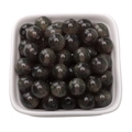 Cuentas de resina negra 8-10mm con purpurina dorada para crear joyas DIY - 8mm (Apertura 1,5 mm) / 10 Piezas / Negro