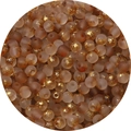 Warm brown 4mm frosted glass beads with gold foil flakes for DIY jewelry making - 10g/Pack Approx 100pcs / Brown