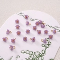 Handmade purple resin lily of the valley flower pendants with gold beads for DIY jewelry - Lily Of The Valley (BSB135) / 5 Pieces / Purple