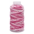 Cordino in cotone intrecciato bianco e rosa con filo dorato su rocchetto per fai-da-te - 1.2mm x 80m / Sfumatura Bianco Rosa