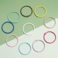 Colorful heart-shaped alloy cat keychain spring buckles in ten assorted pastel colors - Alloy Open Key Ring (43mm) 10 Pieces/Pack