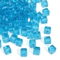 Light blue transparent cube crystal glass beads for DIY jewelry making and bracelets - 6mm (Aperture ~1.3mm) 10 Pcs/Pack / Aqua Blue