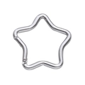 Silver star-shaped aluminum carabiner hook with spring clip for DIY keychains and bags - Star Style / 49x48mm / Silver