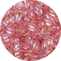 Iridescent pink oval glass beads with shiny pearl finish for DIY jewelry making - 10g Pack (Approx. 54 Pieces) / Crimson