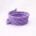 Purple polyester cord with white woven dots for DIY craft jewelry making projects - Two-tone Purple