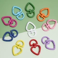 Colorful heart-shaped lobster clasps and swivel rings for DIY keychain making and accessories - Heart Active Spring Clasp (27x44mm) 5 Pieces/Pack