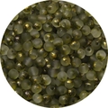 Frosted deep green 4mm glass beads with gold foil specks for DIY jewelry making - Olive Green