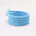 Blue and white braided polyester cord for DIY jewelry crafts and keychains - Bi-color Sky Blue