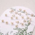 Mini resin pearl lily of the valley flower pendants with golden findings for DIY jewelry - Lily Of The Valley (BSB135) / 5 Pieces / Pearl White