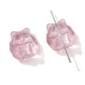 Pink transparent glass nine-tailed fox bead for DIY jewelry making and necklaces - Nine-Tailed Fox Design / 18x18mm (5 Pieces/Pack) / Transparent Pink