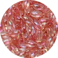Iridescent pink glass seed beads for DIY jewelry making with AB colorful coating - 10g Pack (Approx. 54 Pieces) / Southern Red Agate
