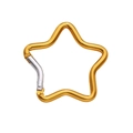 Star-shaped aluminum carabiner clip in bright yellow finish for DIY keychains - Star Style / 49x48mm / Gold