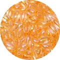 Textured amber glass beads in oval shape for DIY jewelry making and necklaces - 10g Pack (Approx. 54 Pieces) / Orange