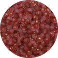 4mm frosted red glass beads with gold foil accents for DIY bracelet making - Burgundy