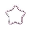Pink star shaped aluminum carabiner keychain hook with spring clip for DIY bag accessories - Star Style / 49x48mm / Light Purple