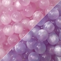 Leuchtende Harzperlen in Rosa und Lila mit Glitzer für DIY-Schmuckherstellung - Helllila