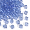 Faceted square glass crystal beads in sky blue for DIY jewelry and bracelets - 6mm (10 Pieces/Pack) / Blue