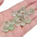 Translucent green ribbed glass beads with pumpkin texture for DIY jewelry making - Spiral Texture / 12mm (Aperture approx 1.2mm) 5 Pcs/Pack / Translucent Green