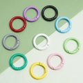 Colorful alloy round spring rings for DIY keychains in ten various vibrant finishes - C-Shape Keychain Clasp (25mm) 5 Pieces/Pack