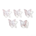 Five pieces of 14x12mm iridescent butterfly glass beads for DIY jewelry making - 14x12mm (Hole Approx 1.3mm) 10 Pcs/Pack / Blue Eye