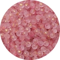 4mm frosted pink glass beads with gold foil accents for handmade DIY jewelry crafting - Rose Pink