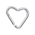 Polished silver heart-shaped aluminum carabiner hook for DIY keychain accessories - Heart Style / 44x45mm / Silver