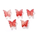 Five pieces of gradient red 14x12mm glass butterfly beads for DIY jewelry making - 14x12mm (Hole Approx 1.3mm) 10 Pcs/Pack / Pearl White