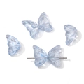 Perles papillon bleu clair translucides avec paillettes pour bracelets DIY et bijoux - 11x20mm (10 pièces/paquet) / Bleu Transparent