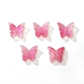 Pink translucent butterfly beads for DIY jewelry making five pieces set 14x12mm - 14x12mm (Hole Approx 1.3mm) 10 Pcs/Pack / Gradient Rose Pink