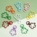 Colorful petal-shaped alloy swivel lobster clasps for DIY keychain accessory making - Petal Shape (24x36mm) 10 Pieces/Pack