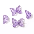 Perles papillon violettes transparentes pour bijoux DIY avec trous pré-percés - 11x20mm (10 pièces/paquet) / Violet Transparent