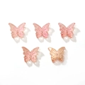 Pink translucent butterfly beads with gold glitter for DIY jewelry making 5 pieces - 14x12mm Hole Approx 1.3mm 10 Pieces/Pack / Peach Pink