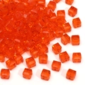 Bright orange transparent faceted cube glass beads for handmade jewelry DIY necklaces - Orange Red