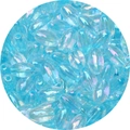 Iridescent light blue oval glass beads for DIY bracelet and jewelry making crafts - 10g Pack (Approx. 54 Pieces) / Bluish