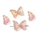Perles papillon en verre dégradé rose et jaune pour la fabrication de bijoux DIY avec trous - 11x20mm (10 pièces/paquet) / Rouge Orangé