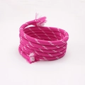 5mm pink braided polyester cord with white dotted pattern for DIY craft and lanyard - Bi-color Rose Red