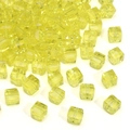 Transparent lemon yellow cube crystal glass beads with faceted cut for jewelry making - Yellow