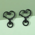 Set van twee zwarte hartvormige metalen karabijnsluitingen voor DIY-sieraden - Hart / Zwart