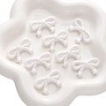 Iridescent white acrylic star bow charms for DIY jewelry making set of 8 pieces - Star Bowknot / 5 Pcs/Pack (34x20mm) / White