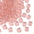 Pink translucent cube faceted glass crystal beads for DIY jewelry making and decoration - Pink