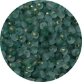 4mm frosted dark green glass beads with gold foil sprinkles for DIY jewelry handmade bracelets - Emerald Green