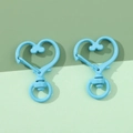Light blue heart-shaped lobster clasps with rotating ring for DIY jewelry making - Blue