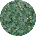 Frosted mint green 4mm glass beads with gold foil flakes for DIY jewelry making - Green