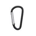 D-shaped aluminum carabiner keychain in matte black finish with silver spring gate - D-shaped Buckle / 24x46mm / Black