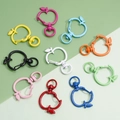 Colorful apple-shaped alloy spring lobster clasps for DIY keychains in various vibrant finishes - Apple Shape (37x24mm) 5 Pieces/Pack