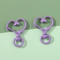 Purple matte heart-shaped lobster clasps with 360-degree rotating D-rings for DIY - Purple
