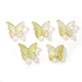 Five 14x12mm lemon yellow glass butterfly beads with iridescent pearl finish for DIY - 10 Pieces/Pack (14x12mm) / Yellow-Green
