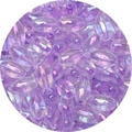 Polished purple iridescent 4x7mm glass rice beads for DIY bracelet and necklace jewelry - 10g Pack (Approx. 54 Pieces) / Blue Purple