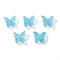 Five light blue butterfly glass beads for handmade DIY jewelry bracelets and necklaces - 14x12mm Hole Approx 1.3mm 10 Pieces/Pack / Lake Blue