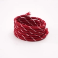 DIY handmade red polyester braided rope with white twill pattern for crafts and keys - 5mm 5m/Pack / Bicolor Deep Red